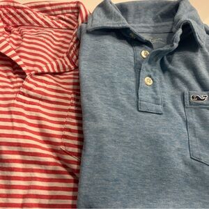 Vineyard Vines Blue and Red Striped Polo Set